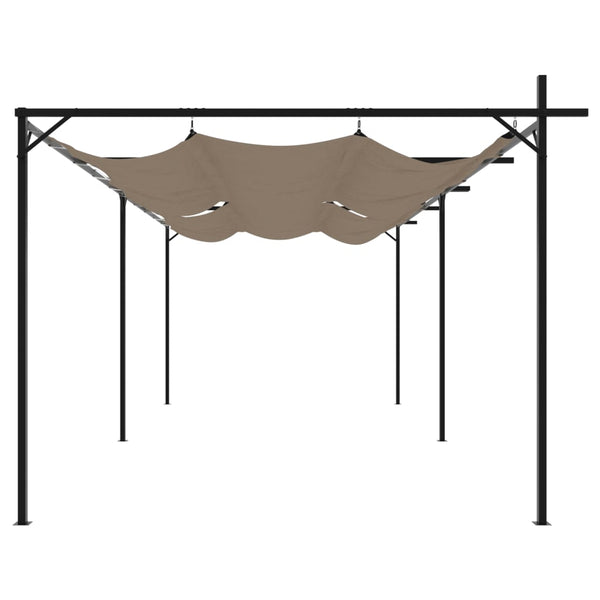 vidaXL Pergola avec toit coulissant Taupe 589x292x230 cm