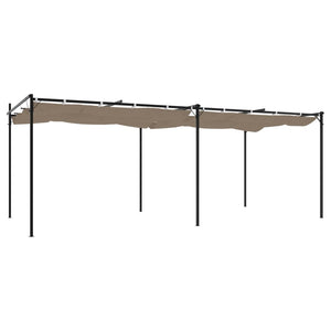 vidaXL Pergola avec toit coulissant Taupe 589x292x230 cm