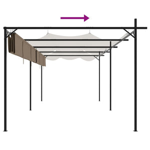 vidaXL Pergola avec toit coulissant Taupe 589x292x230 cm