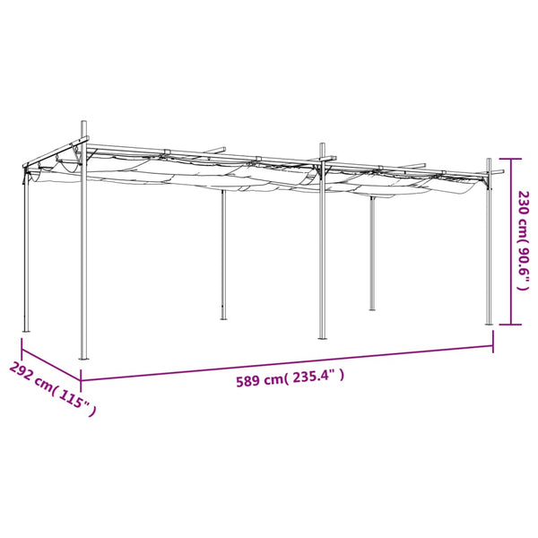 vidaXL Pergola avec toit coulissant Taupe 589x292x230 cm