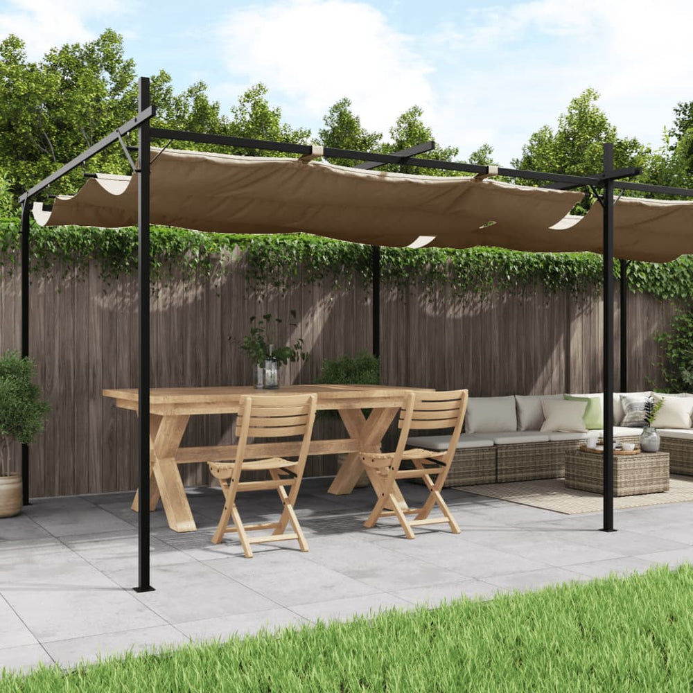 Pergola mit Schiebedach 589x292 cm Taupe