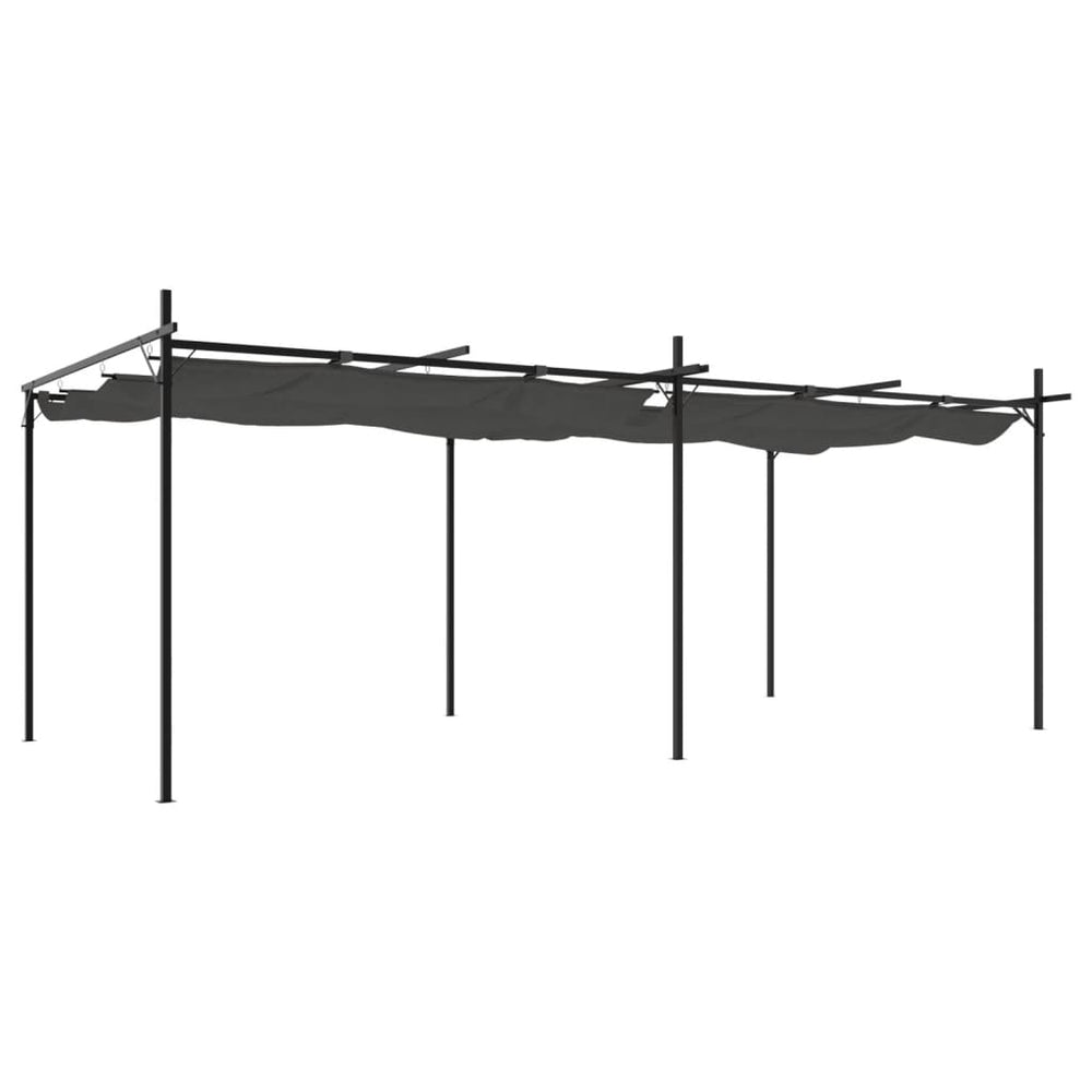 Anthrazit Pergola mit Schiebedach 589x292 cm