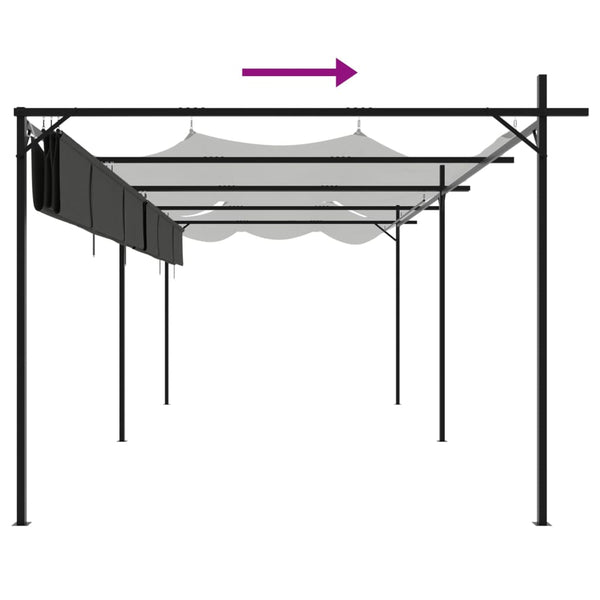 vidaXL Pergola avec toit coulissant anthracite 589x292x230 cm