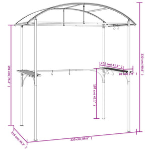 Grillpavillon mit Seitenregalen Anthrazit