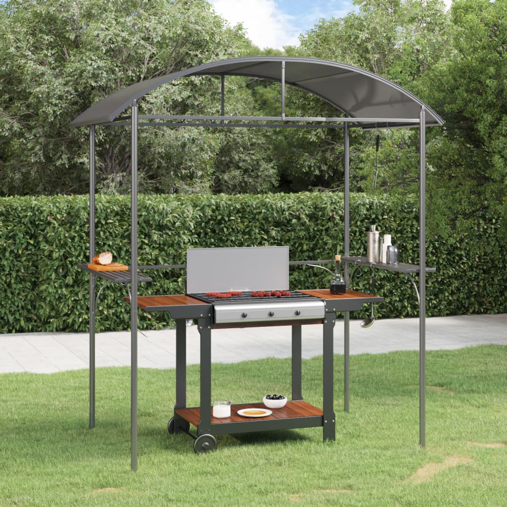 Grillpavillon mit Seitenregalen Anthrazit