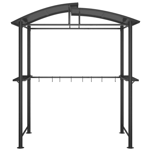 Grillpavillon mit Seitenregalen Anthrazit 210x114x230 cm