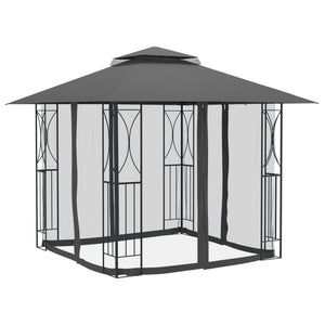 Pavillon mit Seitenwänden Anthrazit 300x300 cm