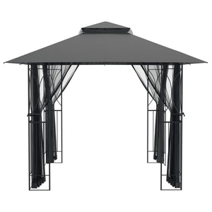 Pavillon mit Seitenwänden Anthrazit 300x300 cm