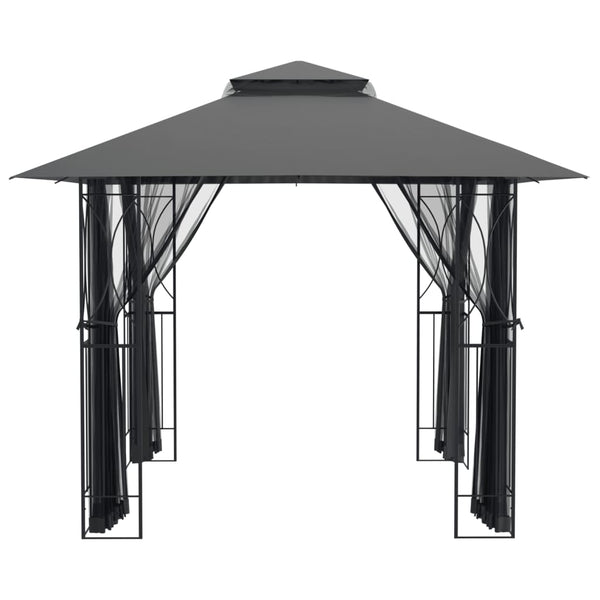 Pavillon mit Seitenwänden Anthrazit 300x300 cm