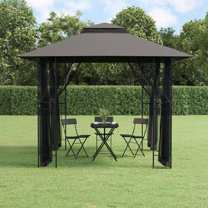 Pavillon mit Seitenwänden Anthrazit 300x300 cm