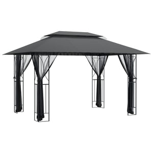 Pavillon mit Seitenwänden 400x300 Anthrazit