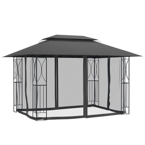 Pavillon mit Seitenwänden 400x300 Anthrazit