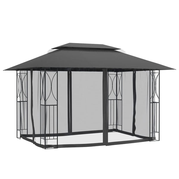 Pavillon mit Seitenwänden 400x300 Anthrazit