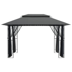 Pavillon mit Seitenwänden 400x300 Anthrazit