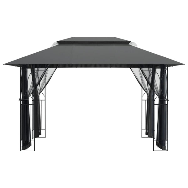 Pavillon mit Seitenwänden 400x300 Anthrazit