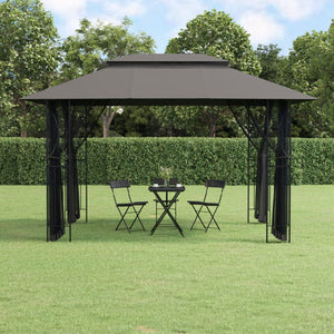 Pavillon mit Seitenwänden 400x300 Anthrazit