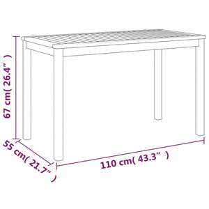 Akazienholz Gartentisch, 110 cm