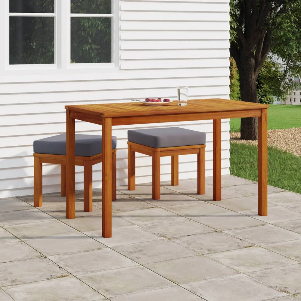 vidaXL Ensemble repas de jardin 3 pcs avec coussins Bois d'acacia massif