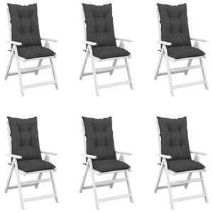 Gartenstuhlauflagen Hochlehner Anthrazit 6er Set