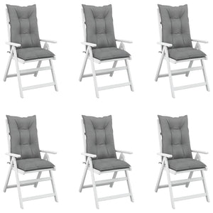 Gartenstuhlauflagen Hochlehner Grau 6er-Set