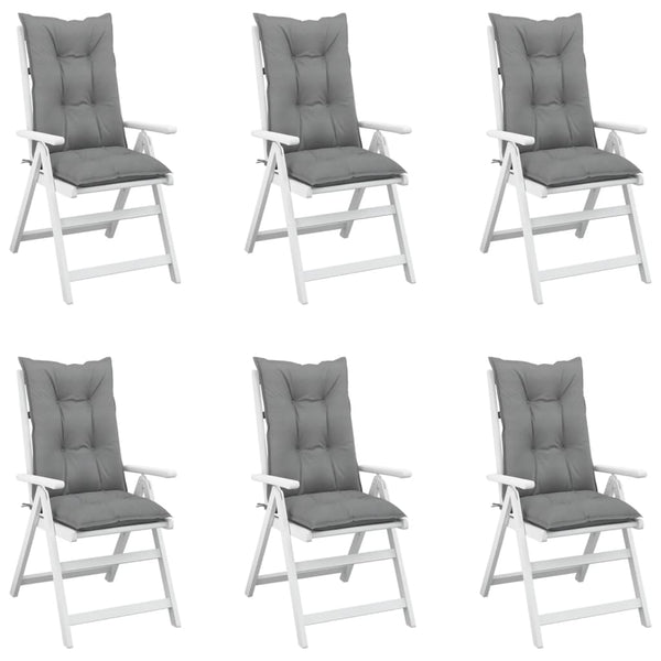 Gartenstuhlauflagen Hochlehner Grau 6er-Set