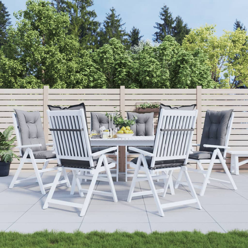 Gartenstuhlauflagen Hochlehner Grau 6er-Set