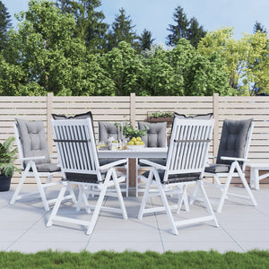 Gartenstuhlauflagen Hochlehner Grau 6er-Set