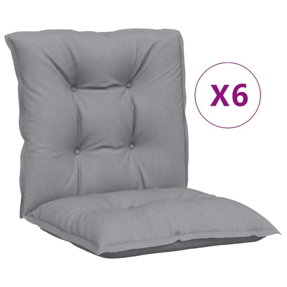 Gartenstuhlauflagen Niedriglehner Grau 6er Set