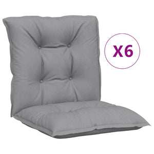 Gartenstuhlauflagen Niedriglehner Grau 6er Set