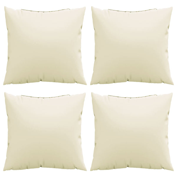 vidaXL Coussins de canapé 4 pcs Crème 40x40 cm Tissu