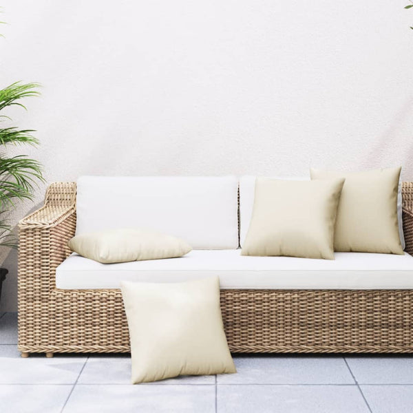 vidaXL Coussins de canapé 4 pcs Crème 40x40 cm Tissu