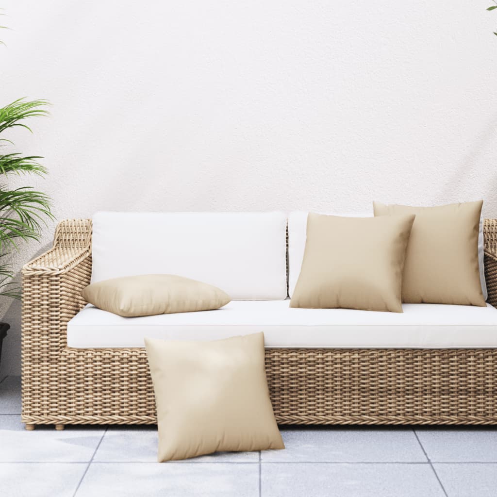 vidaXL Coussins de canapé 4 pcs Beige 40x40 cm Tissu