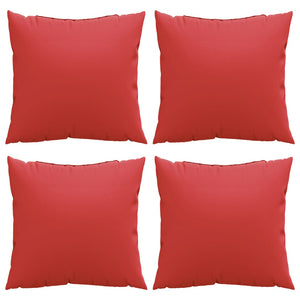 vidaXL Coussins de canapé 4 pcs Rouges 50x50 cm Tissu