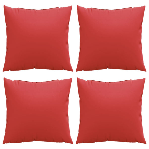 vidaXL Coussins de canapé 4 pcs Rouges 50x50 cm Tissu