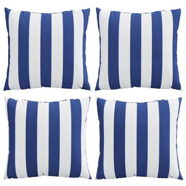Blaue & Weiße Zierkissen 50x50 cm, 4er-Set