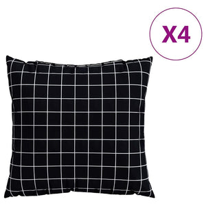 Streukissen 4er Set Schwarz Kariert 50x50 cm