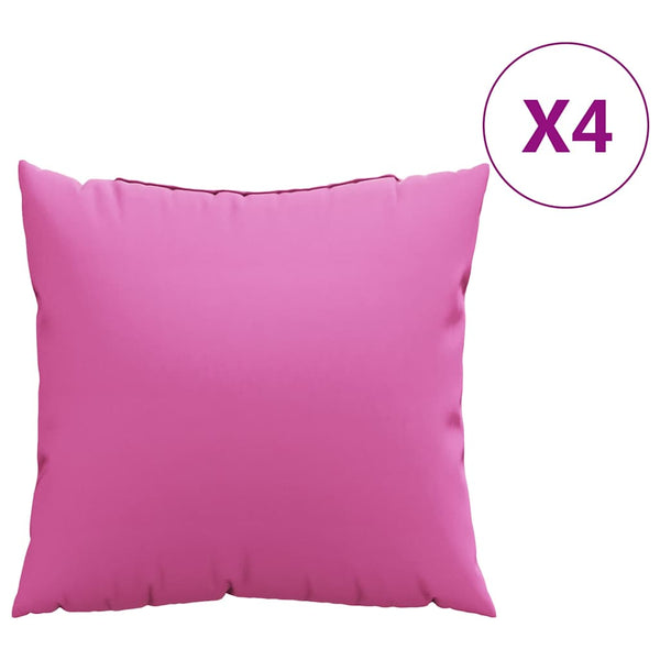vidaXL Coussins décoratifs unis 4 pcs Rose 50 x 50 cm Tissu