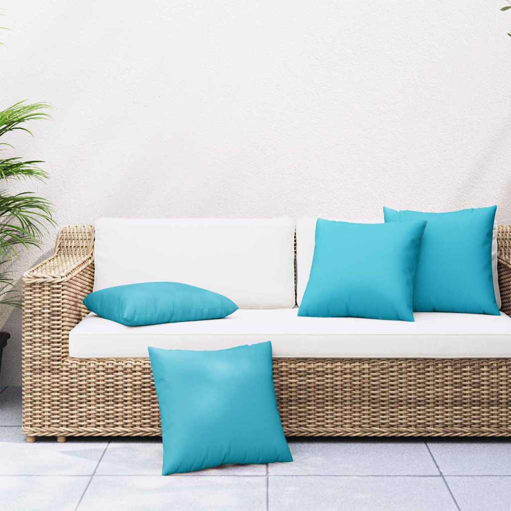 vidaXL Coussins décoratifs unis 4 pcs Turquoise 50 x 50 cm Tissu en polyester