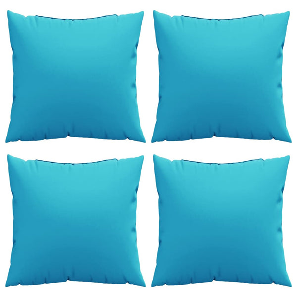 vidaXL Coussins décoratifs unis 4 pcs Turquoise 50 x 50 cm Tissu en polyester