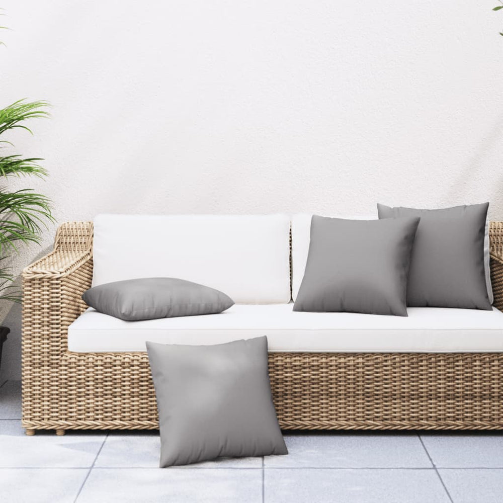 vidaXL Coussins de canapé 4 pcs Gris 60x60 cm Tissu