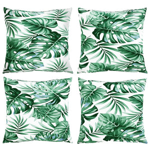 Blattmuster Sofakissen 60x60 cm, 4er-Set