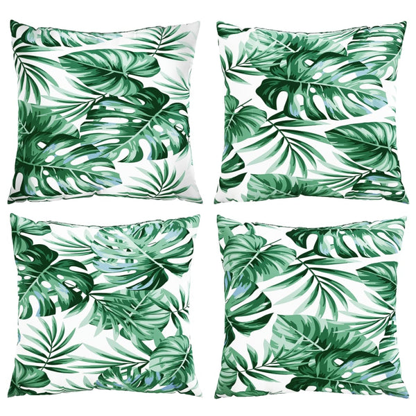 Blattmuster Sofakissen 60x60 cm, 4er-Set