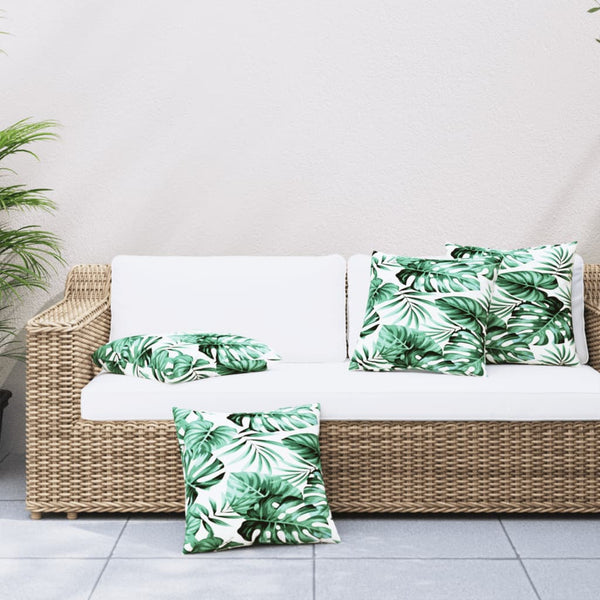 Blattmuster Sofakissen 60x60 cm, 4er-Set
