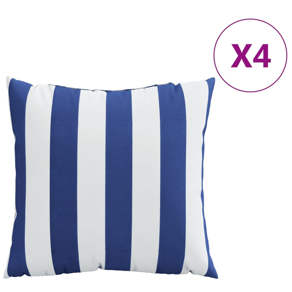 Blaue & Weiße Zierkissen 60x60 cm, 4er-Set