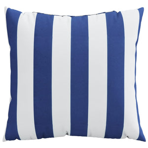 vidaXL Coussins décoratifs 4 pcs Bleu et blanc à rayures 60x60 cm Tissu