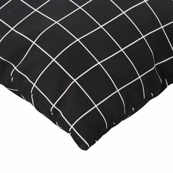 vidaXL Coussins d'appoint 4 pcs Noir à carreaux 60 x 60 cm Tissu en polyester