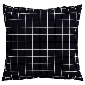 vidaXL Coussins d'appoint 4 pcs Noir à carreaux 60 x 60 cm Tissu en polyester