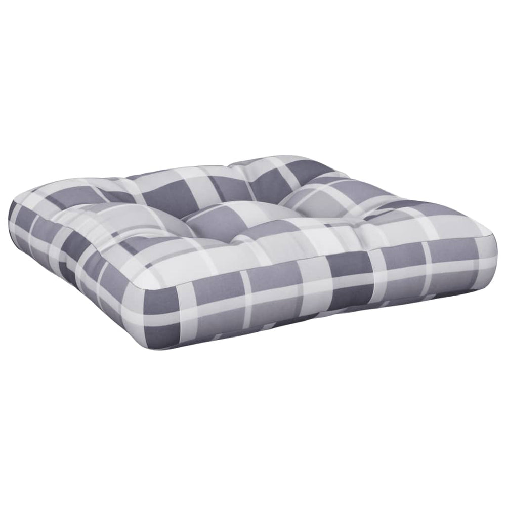 Palettenkissen Grau Karomuster 50x50 cm