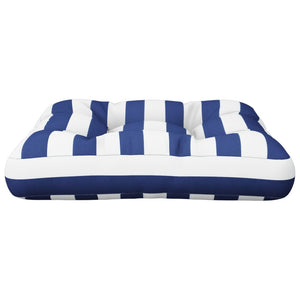 vidaXL Coussin de palette bleu blanc rayé 50x50x12 cm tissu
