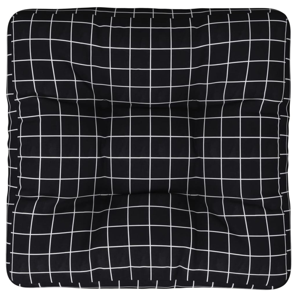 Schwarzes Palettenkissen Karomuster 50x50 cm